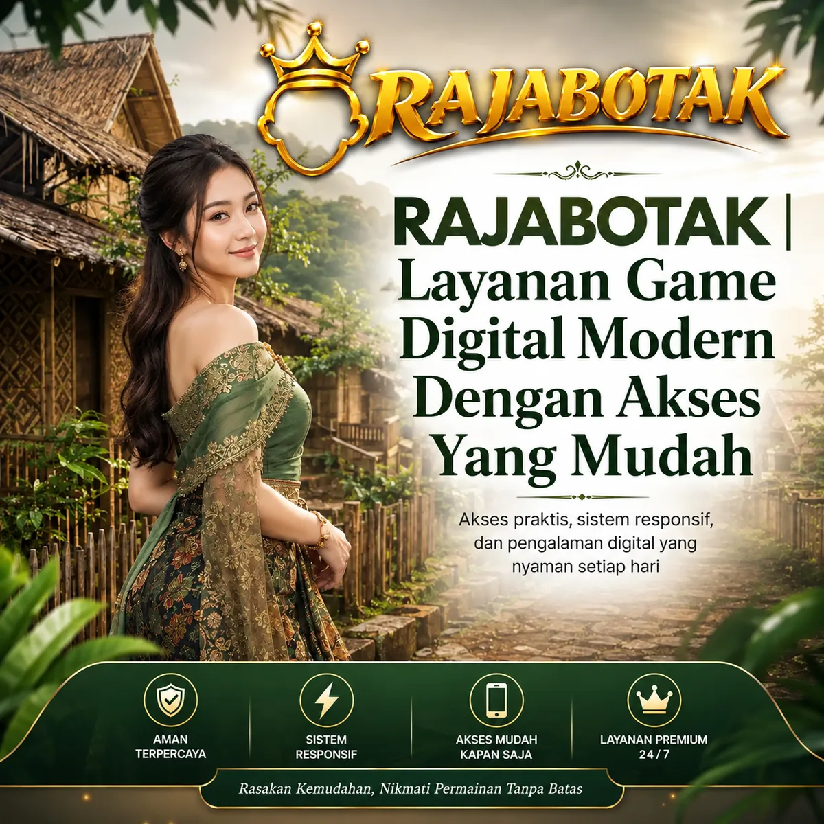 Poster RAJABOTAK layanan game digital modern